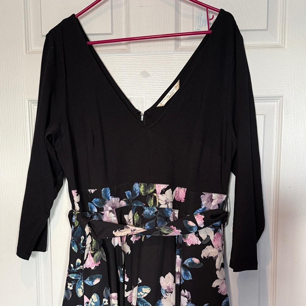 eShakti Black Floral Maxi Dress - Picture 3 of 4